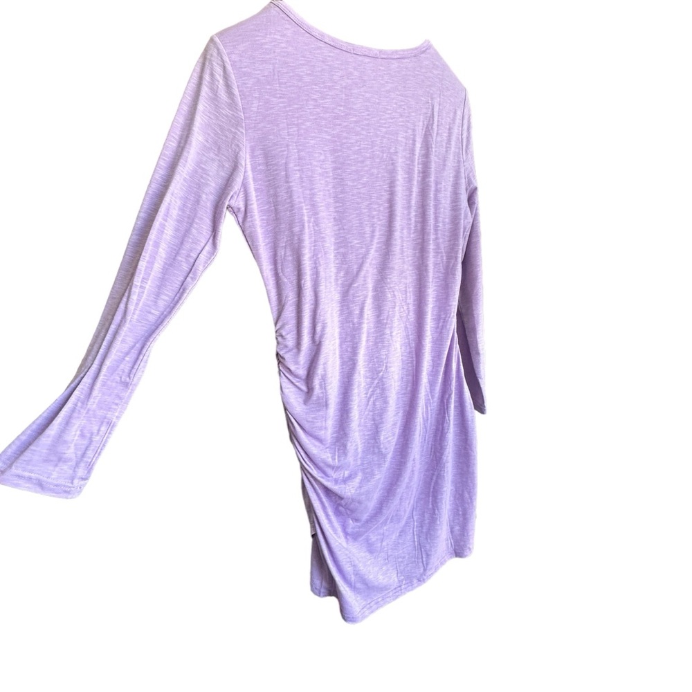 Long Sleeve T-Shirt Dress with Rutched Side XL